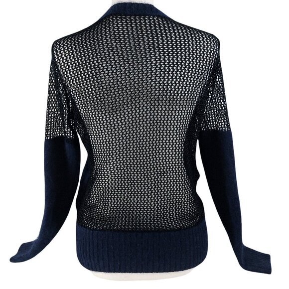AllSaints Minako Angora Mesh Sweater Navy Blue Size 4 Small - Picture 6 of 15